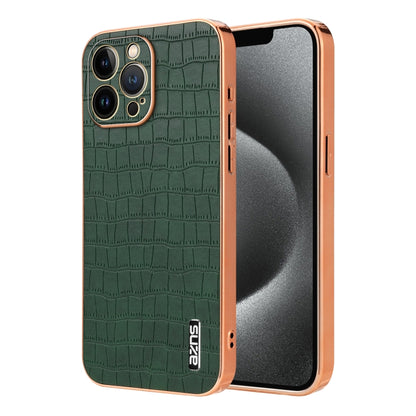AZNS Electroplated Frame Crocodile Texture Full Coverage Phone Case, For iPhone 13, For iPhone 12, For iPhone 12 Pro Max, For iPhone 12 Pro, For iPhone 11 Pro Max, For iPhone 11, For iPhone 11 Pro