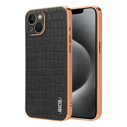 AZNS Electroplated Frame Crocodile Texture Full Coverage Phone Case, For iPhone 13, For iPhone 12, For iPhone 12 Pro Max, For iPhone 12 Pro, For iPhone 11 Pro Max, For iPhone 11, For iPhone 11 Pro
