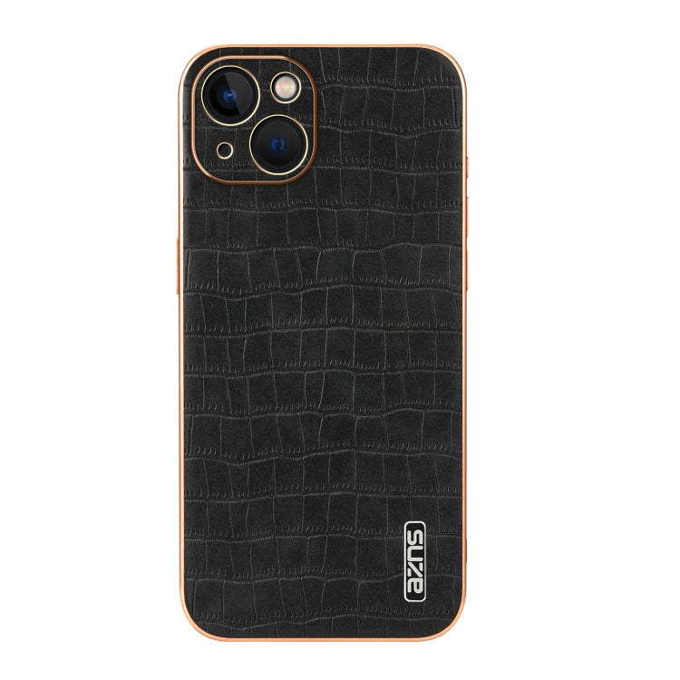 AZNS Electroplated Frame Crocodile Texture Full Coverage Phone Case, For iPhone 13, For iPhone 12, For iPhone 12 Pro Max, For iPhone 12 Pro, For iPhone 11 Pro Max, For iPhone 11, For iPhone 11 Pro
