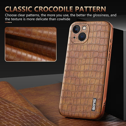 AZNS Electroplated Frame Crocodile Texture Full Coverage Phone Case, For iPhone 13, For iPhone 12, For iPhone 12 Pro Max, For iPhone 12 Pro, For iPhone 11 Pro Max, For iPhone 11, For iPhone 11 Pro