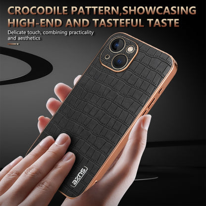 AZNS Electroplated Frame Crocodile Texture Full Coverage Phone Case, For iPhone 13, For iPhone 12, For iPhone 12 Pro Max, For iPhone 12 Pro, For iPhone 11 Pro Max, For iPhone 11, For iPhone 11 Pro