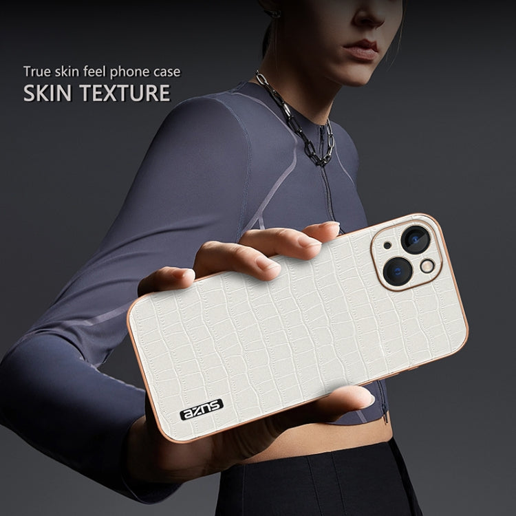 AZNS Electroplated Frame Crocodile Texture Full Coverage Phone Case, For iPhone 13, For iPhone 12, For iPhone 12 Pro Max, For iPhone 12 Pro, For iPhone 11 Pro Max, For iPhone 11, For iPhone 11 Pro