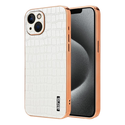 AZNS Electroplated Frame Crocodile Texture Full Coverage Phone Case, For iPhone 13, For iPhone 12, For iPhone 12 Pro Max, For iPhone 12 Pro, For iPhone 11 Pro Max, For iPhone 11, For iPhone 11 Pro