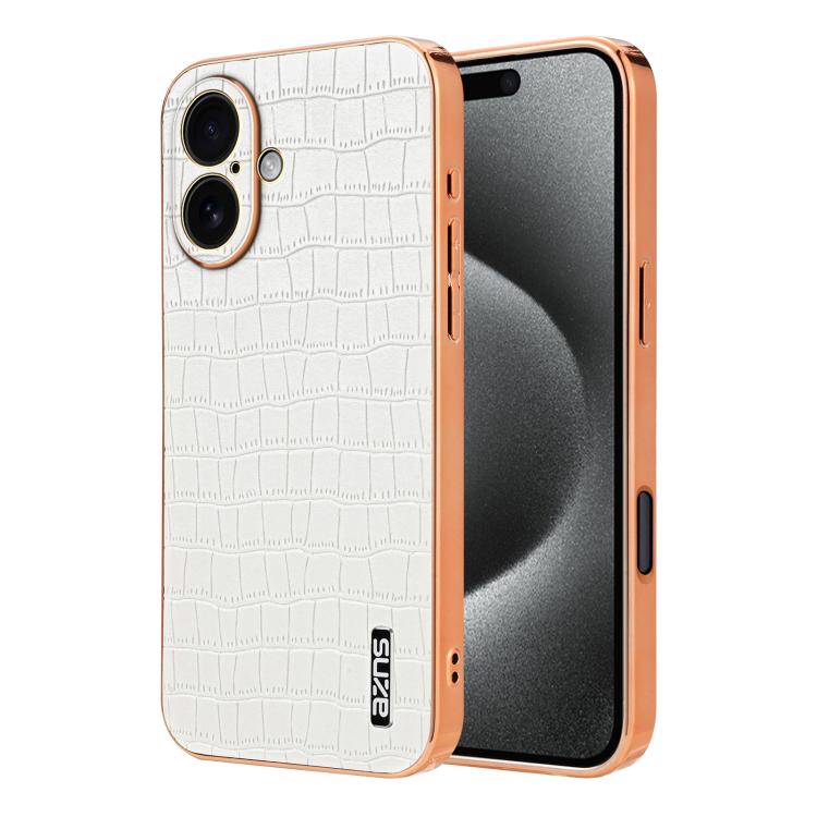 AZNS Electroplated Frame Crocodile Texture Full Coverage Phone Case