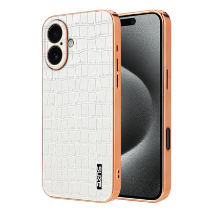 AZNS Electroplated Frame Crocodile Texture Full Coverage Phone Case