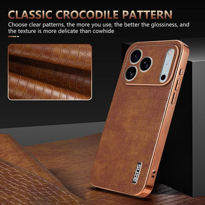 AZNS Electroplated Frame Crocodile Texture Full Coverage Phone Case