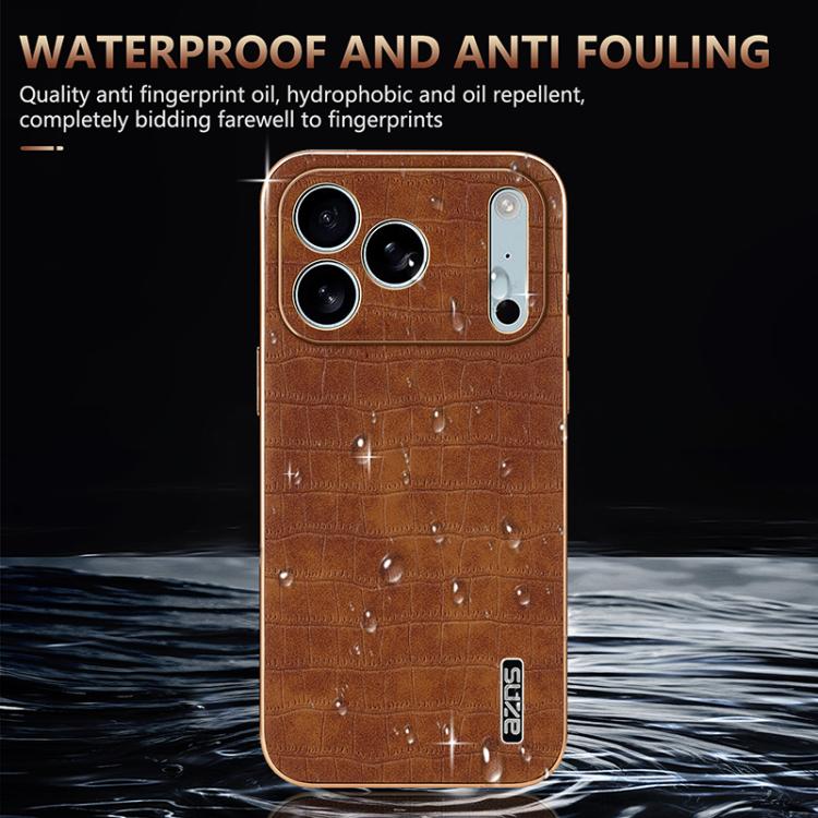 AZNS Electroplated Frame Crocodile Texture Full Coverage Phone Case