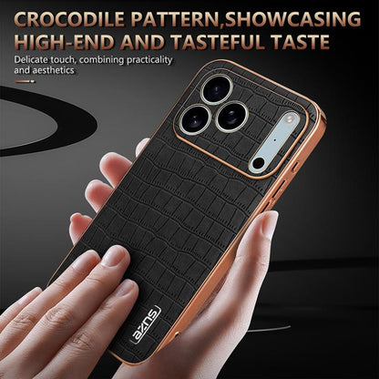 AZNS Electroplated Frame Crocodile Texture Full Coverage Phone Case