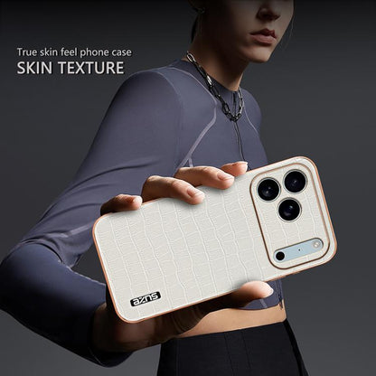 AZNS Electroplated Frame Crocodile Texture Full Coverage Phone Case