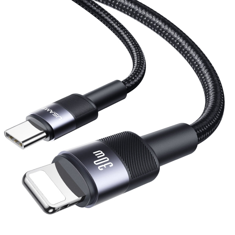 USAMS SJ729 30W USB-C/Type-C to 8 Pin Aluminum Alloy Data Cable, Length: 1.2m, SJ729