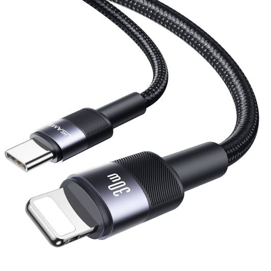 USAMS SJ729 30W USB-C/Type-C to 8 Pin Aluminum Alloy Data Cable, Length: 1.2m, SJ729