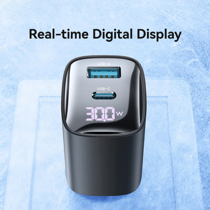 USAMS CC230 30W USB+USB-C / Type-C Dual Port GaN Digital Display Charger, Specifications: US Plug, CC230