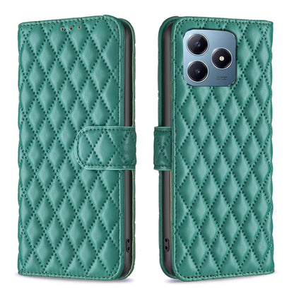 Diamond Lattice Wallet Flip Leather Phone Case, For Realme 16T 5G, For Realme 15 Pro 5G, For Realme 15 5G, For Realme 13 Pro 5G / 13 Pro+ 5G, For Realme GT 6 / GT 6T, For Realme C61 / C63