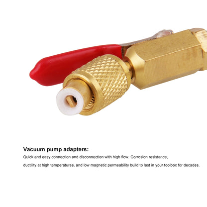 6 in 1 Car Air Conditioning Refrigerant Angled Compact Ball Valve for HVAC / AC Air Conditioning Maintenance, AG001-G