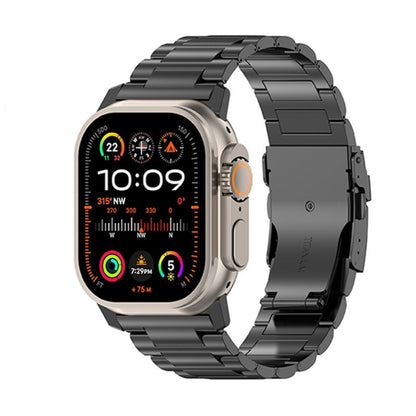 26mm Safety Buckle Titanium Alloy Watch Band, For Apple Watch SE 2023 44mm, For Apple Watch Ultra 2 49mm, For Apple Watch Series 9 45mm, For Apple Watch Ultra 49mm, For Apple Watch Series 8 45mm, For Apple Watch SE 2022 44mm, For Apple Watch Series 7 4...