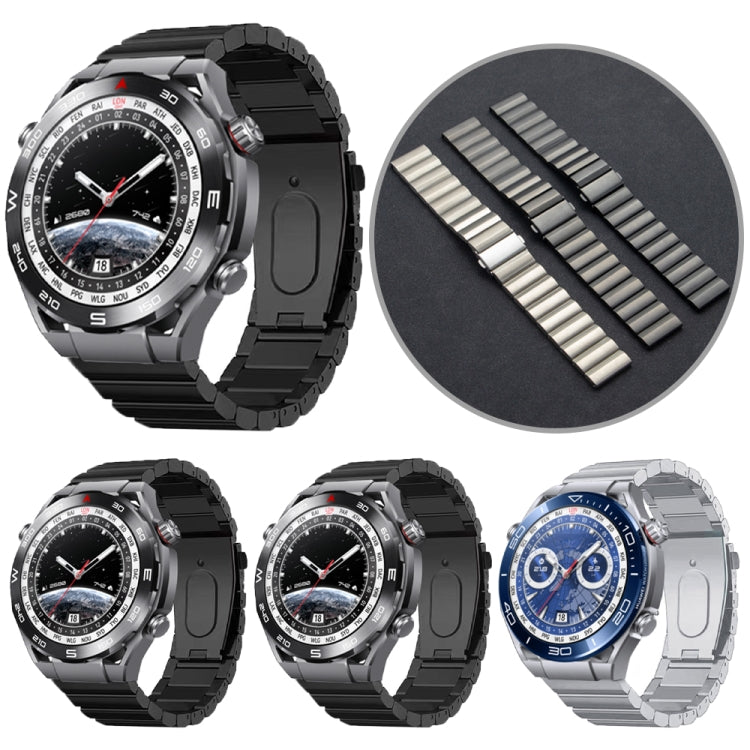 Three Plants Flat Buckle Titanium Alloy Watch Band, 22mm