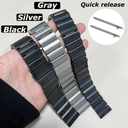 Three Plants Flat Buckle Titanium Alloy Watch Band, 22mm