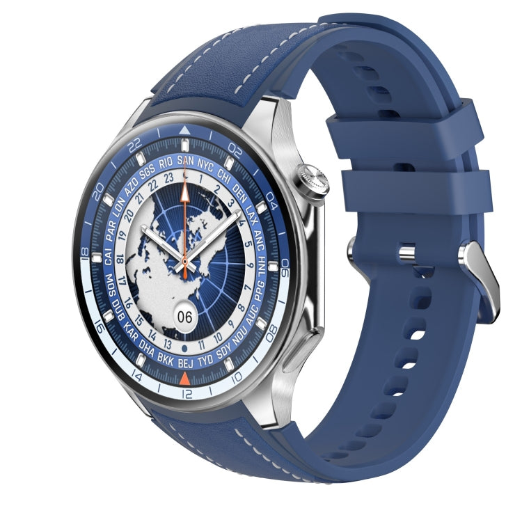 HD Watch X 1.43 inch IP68 BT5.3 Sport Smart Watch, Support Bluetooth Call / Sleep / Blood Oxygen / Heart Rate / Blood Pressure Health Monitor, Black Steel + Black Silicone Strap, Black Leather + Black Silicone Strap, Silver Steel + Blue Silicone Strap ...