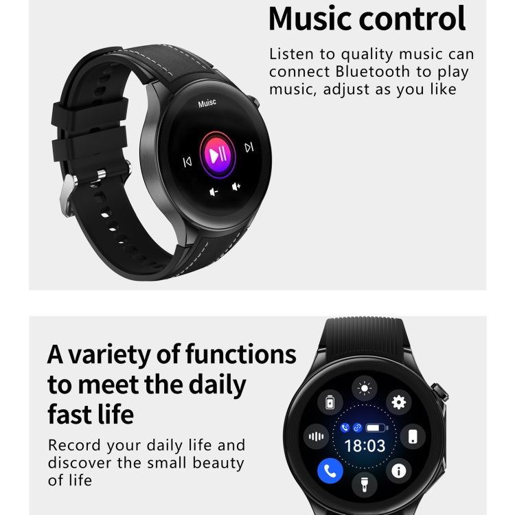 HD Watch X 1.43 inch IP68 BT5.3 Sport Smart Watch, Support Bluetooth Call / Sleep / Blood Oxygen / Heart Rate / Blood Pressure Health Monitor, Black Steel + Black Silicone Strap, Black Leather + Black Silicone Strap, Silver Steel + Blue Silicone Strap ...