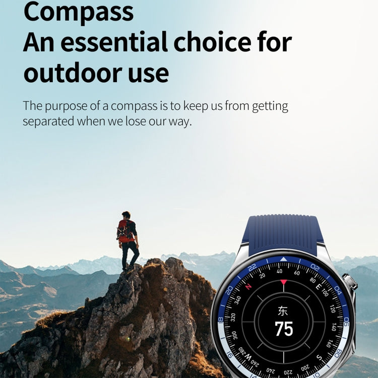 HD Watch X 1.43 inch IP68 BT5.3 Sport Smart Watch, Support Bluetooth Call / Sleep / Blood Oxygen / Heart Rate / Blood Pressure Health Monitor, Black Steel + Black Silicone Strap, Black Leather + Black Silicone Strap, Silver Steel + Blue Silicone Strap ...