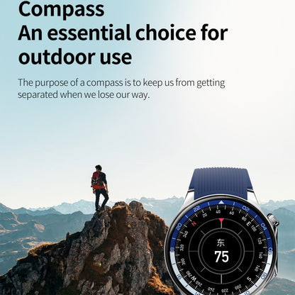 HD Watch X 1.43 inch IP68 BT5.3 Sport Smart Watch, Support Bluetooth Call / Sleep / Blood Oxygen / Heart Rate / Blood Pressure Health Monitor, Black Steel + Black Silicone Strap, Black Leather + Black Silicone Strap, Silver Steel + Blue Silicone Strap ...