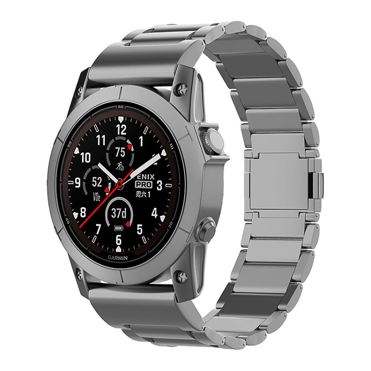 22mm Three-Bead Magnetic Buckle Metal Quick Release Watch Band, For Garmin Fenix 7 / Forerunner 965