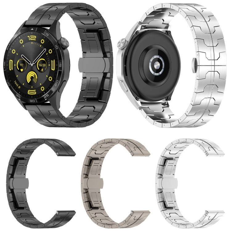 Butterfly Buckle Titanium Alloy Watch Band, 22mm