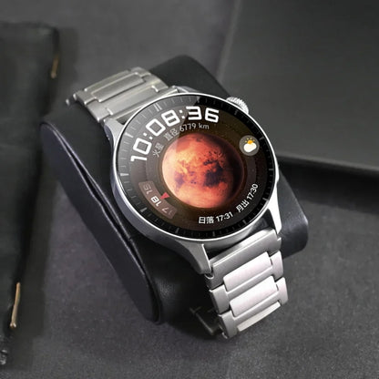 Dual Safety Buckle Titanium Alloy Watch Band, 22mm