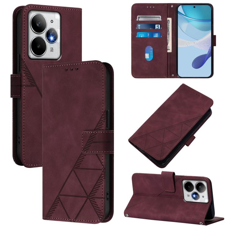 Crossbody 3D Embossed Flip Leather Phone Case, For Realme 16T 5G Global, For Realme C85 5G / 15X 5G India, For Realme 16 Pro+ 5G Global, For Realme 16 Pro 5G Global, For Realme P4X 5G, For Realme C71 4G India, For Realme P4 Pro 5G, For Realme P4 5G    ...