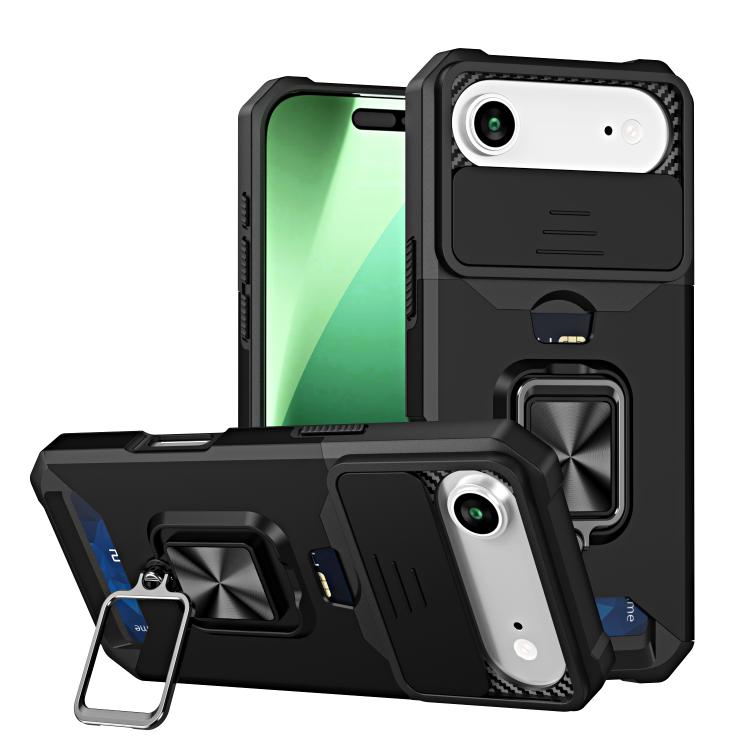 Camera Shield Card Slot PC+TPU Phone Case, For iPhone 18 Pro / 17 Pro, For iPhone 18 Pro Max / 17 Pro Max, For iPhone Air, For iPhone 16 Pro Max, For iPhone 16 Pro, For iPhone 16 Plus, For iPhone 16