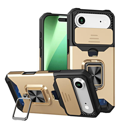 Camera Shield Card Slot PC+TPU Phone Case, For iPhone 18 Pro / 17 Pro, For iPhone 18 Pro Max / 17 Pro Max, For iPhone Air, For iPhone 16 Pro Max, For iPhone 16 Pro, For iPhone 16 Plus, For iPhone 16