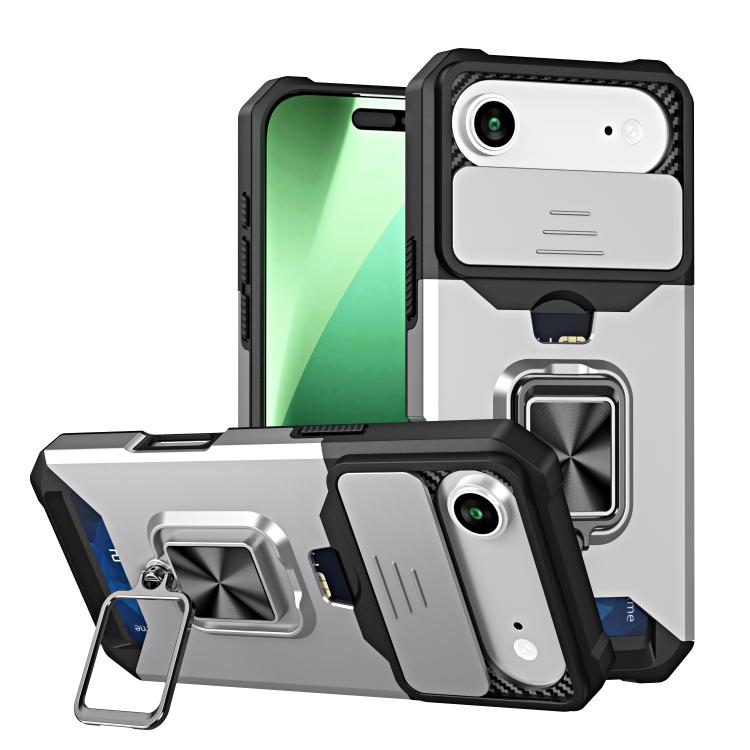 Camera Shield Card Slot PC+TPU Phone Case, For iPhone 18 Pro / 17 Pro, For iPhone 18 Pro Max / 17 Pro Max, For iPhone Air, For iPhone 16 Pro Max, For iPhone 16 Pro, For iPhone 16 Plus, For iPhone 16