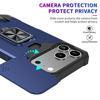 Camera Shield Card Slot PC+TPU Phone Case, For iPhone 18 Pro / 17 Pro, For iPhone 18 Pro Max / 17 Pro Max, For iPhone Air, For iPhone 16 Pro Max, For iPhone 16 Pro, For iPhone 16 Plus, For iPhone 16
