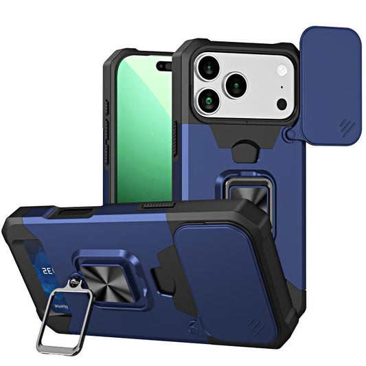 Camera Shield Card Slot PC+TPU Phone Case, For iPhone 18 Pro / 17 Pro, For iPhone 18 Pro Max / 17 Pro Max, For iPhone Air, For iPhone 16 Pro Max, For iPhone 16 Pro, For iPhone 16 Plus, For iPhone 16