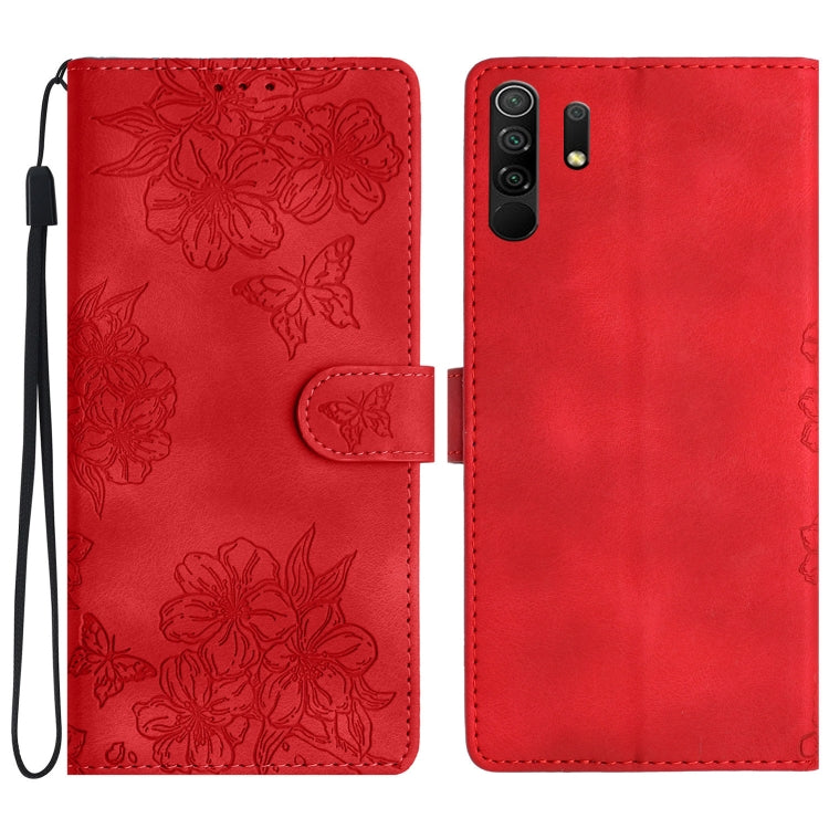 Cherry Blossom Butterfly Skin Feel Embossed PU Phone Case, For Xiaomi Redmi 10, For Xiaomi Redmi Note 10 5G, For Xiaomi Redmi Note 10S, For Xiaomi Redmi Note 10 Pro Max, For Xiaomi Redmi Note 10 Pro, For Xiaomi Redmi Note 10 4G                         ...