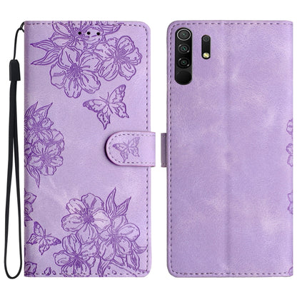 Cherry Blossom Butterfly Skin Feel Embossed PU Phone Case, For Xiaomi Redmi 10, For Xiaomi Redmi Note 10 5G, For Xiaomi Redmi Note 10S, For Xiaomi Redmi Note 10 Pro Max, For Xiaomi Redmi Note 10 Pro, For Xiaomi Redmi Note 10 4G                         ...