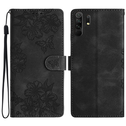 Cherry Blossom Butterfly Skin Feel Embossed PU Phone Case, For Xiaomi Redmi 10, For Xiaomi Redmi Note 10 5G, For Xiaomi Redmi Note 10S, For Xiaomi Redmi Note 10 Pro Max, For Xiaomi Redmi Note 10 Pro, For Xiaomi Redmi Note 10 4G                         ...