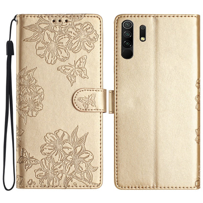 Cherry Blossom Butterfly Skin Feel Embossed PU Phone Case, For Xiaomi Redmi 10, For Xiaomi Redmi Note 10 5G, For Xiaomi Redmi Note 10S, For Xiaomi Redmi Note 10 Pro Max, For Xiaomi Redmi Note 10 Pro, For Xiaomi Redmi Note 10 4G                         ...