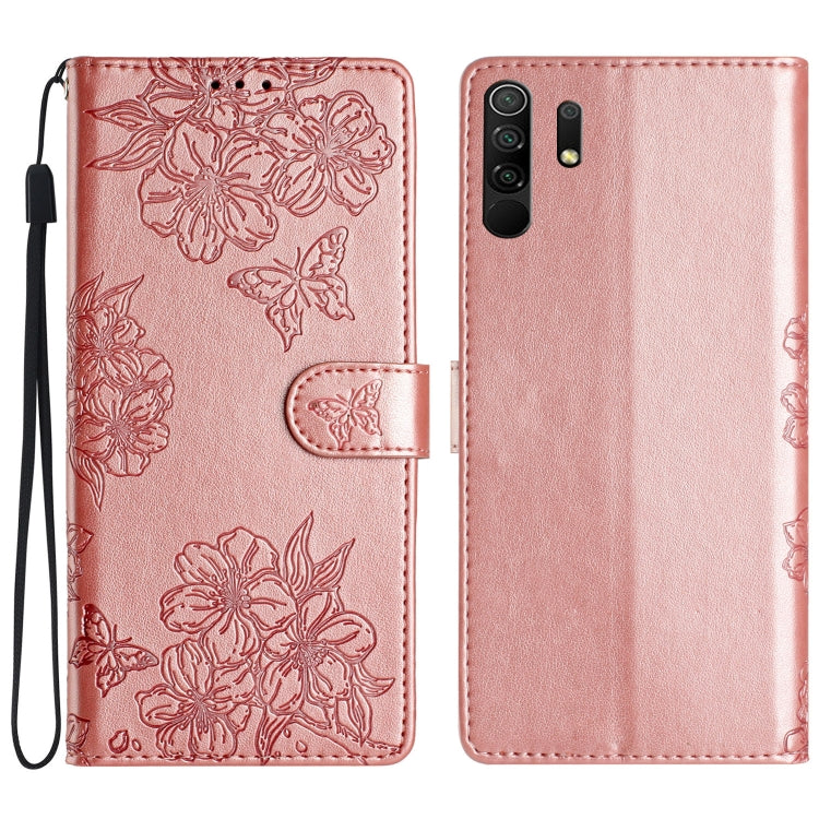 Cherry Blossom Butterfly Skin Feel Embossed PU Phone Case, For Xiaomi Redmi 10, For Xiaomi Redmi Note 10 5G, For Xiaomi Redmi Note 10S, For Xiaomi Redmi Note 10 Pro Max, For Xiaomi Redmi Note 10 Pro, For Xiaomi Redmi Note 10 4G                         ...