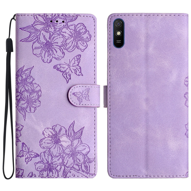Cherry Blossom Butterfly Skin Feel Embossed PU Phone Case, For Xiaomi Redmi 10, For Xiaomi Redmi Note 10 5G, For Xiaomi Redmi Note 10S, For Xiaomi Redmi Note 10 Pro Max, For Xiaomi Redmi Note 10 Pro, For Xiaomi Redmi Note 10 4G                         ...