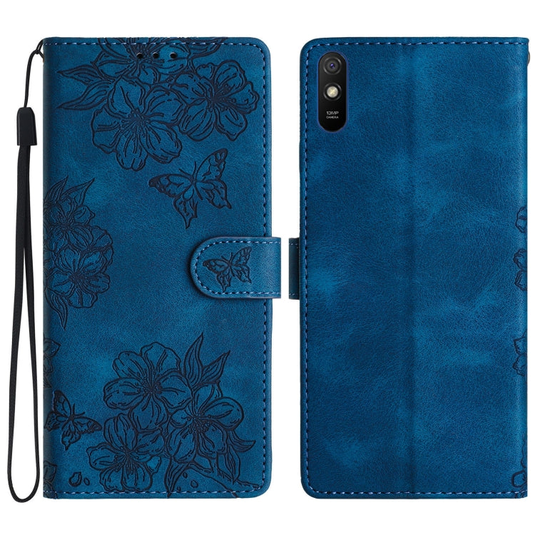 Cherry Blossom Butterfly Skin Feel Embossed PU Phone Case, For Xiaomi Redmi 10, For Xiaomi Redmi Note 10 5G, For Xiaomi Redmi Note 10S, For Xiaomi Redmi Note 10 Pro Max, For Xiaomi Redmi Note 10 Pro, For Xiaomi Redmi Note 10 4G                         ...