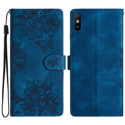 Cherry Blossom Butterfly Skin Feel Embossed PU Phone Case, For Xiaomi Redmi 10, For Xiaomi Redmi Note 10 5G, For Xiaomi Redmi Note 10S, For Xiaomi Redmi Note 10 Pro Max, For Xiaomi Redmi Note 10 Pro, For Xiaomi Redmi Note 10 4G                         ...