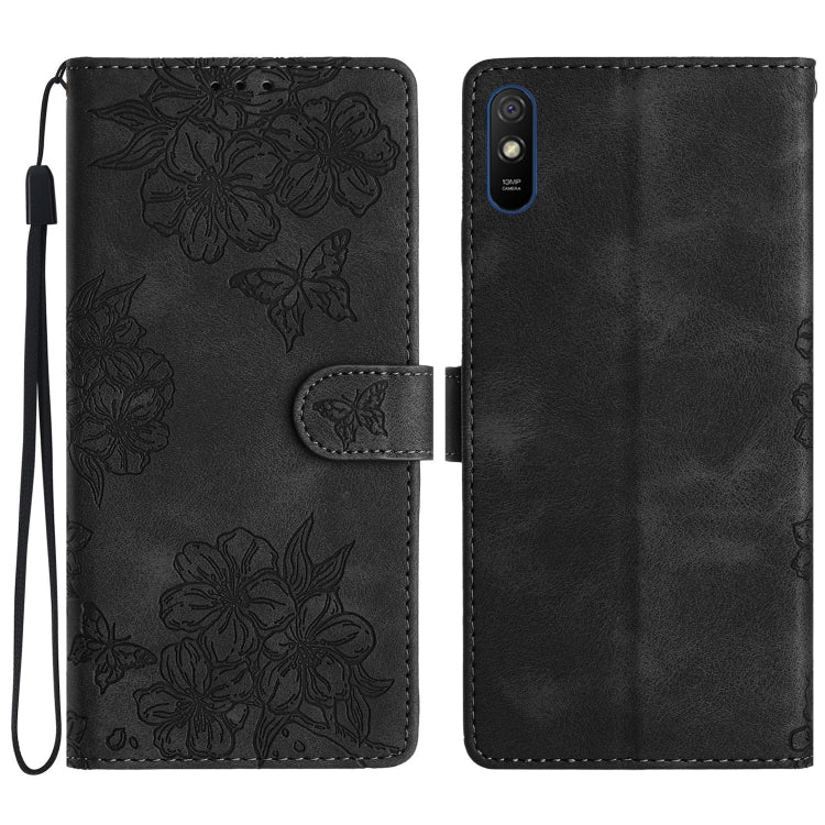 Cherry Blossom Butterfly Skin Feel Embossed PU Phone Case, For Xiaomi Redmi 10, For Xiaomi Redmi Note 10 5G, For Xiaomi Redmi Note 10S, For Xiaomi Redmi Note 10 Pro Max, For Xiaomi Redmi Note 10 Pro, For Xiaomi Redmi Note 10 4G                         ...