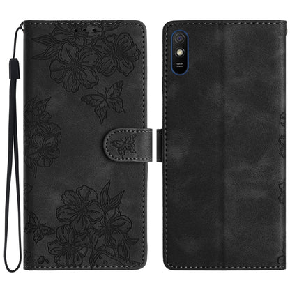 Cherry Blossom Butterfly Skin Feel Embossed PU Phone Case, For Xiaomi Redmi 10, For Xiaomi Redmi Note 10 5G, For Xiaomi Redmi Note 10S, For Xiaomi Redmi Note 10 Pro Max, For Xiaomi Redmi Note 10 Pro, For Xiaomi Redmi Note 10 4G                         ...