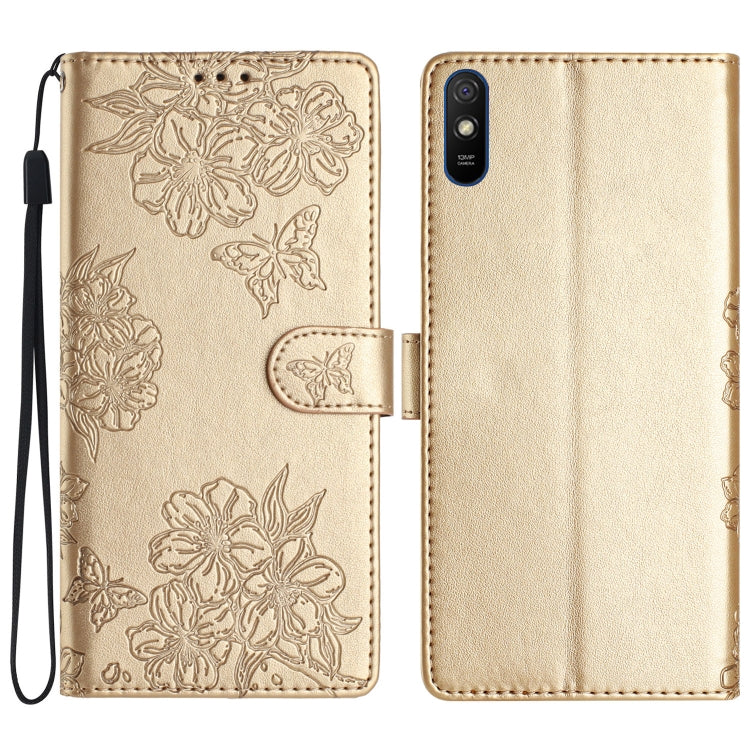 Cherry Blossom Butterfly Skin Feel Embossed PU Phone Case, For Xiaomi Redmi 10, For Xiaomi Redmi Note 10 5G, For Xiaomi Redmi Note 10S, For Xiaomi Redmi Note 10 Pro Max, For Xiaomi Redmi Note 10 Pro, For Xiaomi Redmi Note 10 4G                         ...