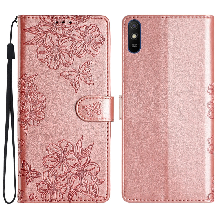 Cherry Blossom Butterfly Skin Feel Embossed PU Phone Case, For Xiaomi Redmi 10, For Xiaomi Redmi Note 10 5G, For Xiaomi Redmi Note 10S, For Xiaomi Redmi Note 10 Pro Max, For Xiaomi Redmi Note 10 Pro, For Xiaomi Redmi Note 10 4G                         ...