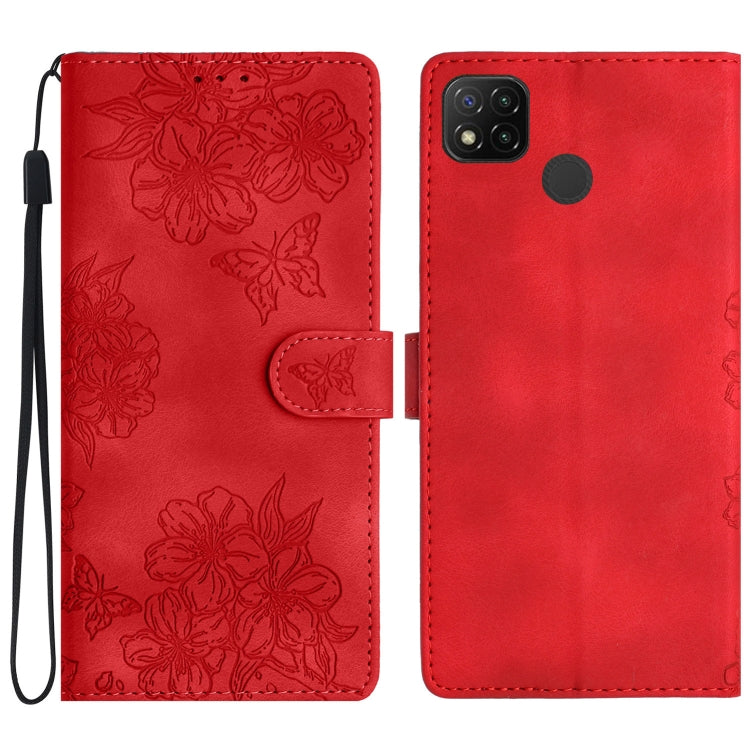 Cherry Blossom Butterfly Skin Feel Embossed PU Phone Case, For Xiaomi Redmi 10, For Xiaomi Redmi Note 10 5G, For Xiaomi Redmi Note 10S, For Xiaomi Redmi Note 10 Pro Max, For Xiaomi Redmi Note 10 Pro, For Xiaomi Redmi Note 10 4G                         ...