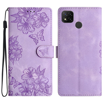 Cherry Blossom Butterfly Skin Feel Embossed PU Phone Case, For Xiaomi Redmi 10, For Xiaomi Redmi Note 10 5G, For Xiaomi Redmi Note 10S, For Xiaomi Redmi Note 10 Pro Max, For Xiaomi Redmi Note 10 Pro, For Xiaomi Redmi Note 10 4G                         ...