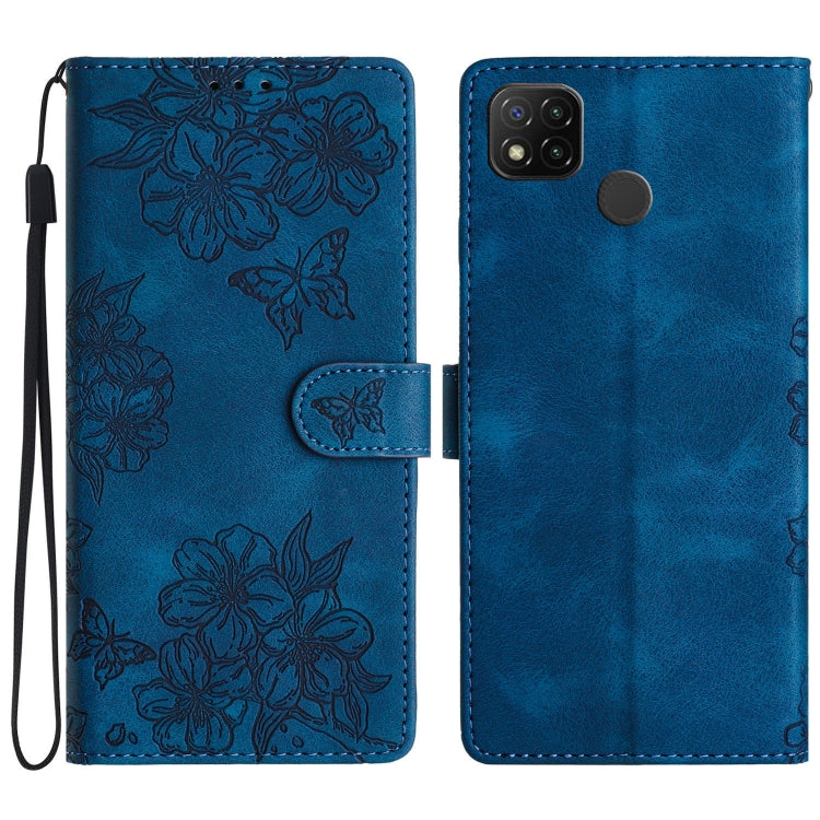 Cherry Blossom Butterfly Skin Feel Embossed PU Phone Case, For Xiaomi Redmi 10, For Xiaomi Redmi Note 10 5G, For Xiaomi Redmi Note 10S, For Xiaomi Redmi Note 10 Pro Max, For Xiaomi Redmi Note 10 Pro, For Xiaomi Redmi Note 10 4G                         ...