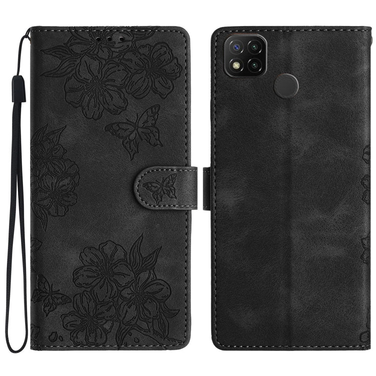 Cherry Blossom Butterfly Skin Feel Embossed PU Phone Case, For Xiaomi Redmi 10, For Xiaomi Redmi Note 10 5G, For Xiaomi Redmi Note 10S, For Xiaomi Redmi Note 10 Pro Max, For Xiaomi Redmi Note 10 Pro, For Xiaomi Redmi Note 10 4G                         ...